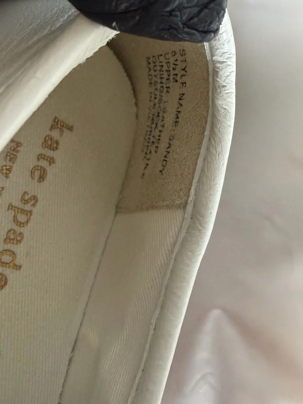 kate spade White Slip-On Leather Sneakers with Pastel Accent